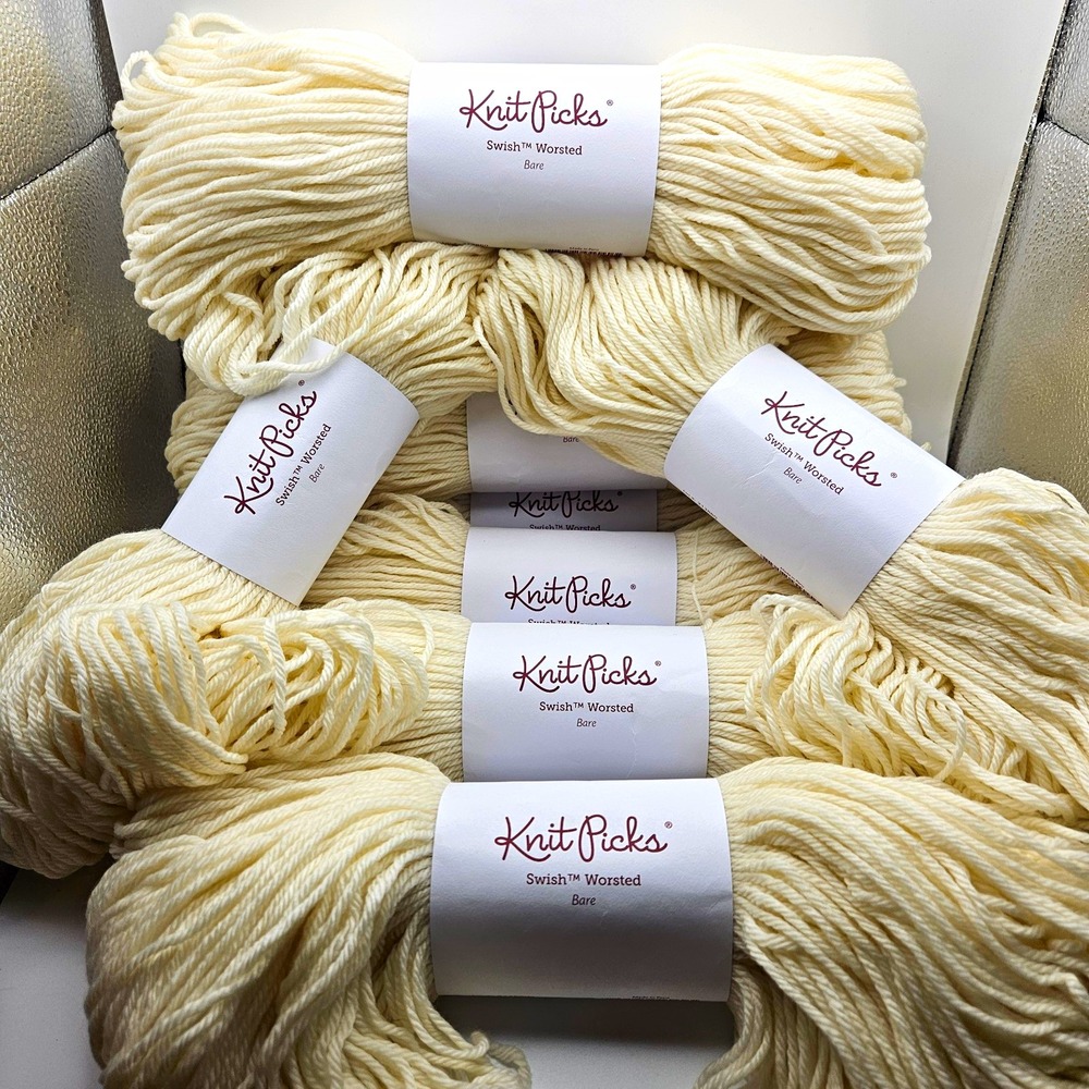 Knit Picks Swish Worsted Superwash 100% Merino Wool Yarn Bare - Lot Of 8 Skeins